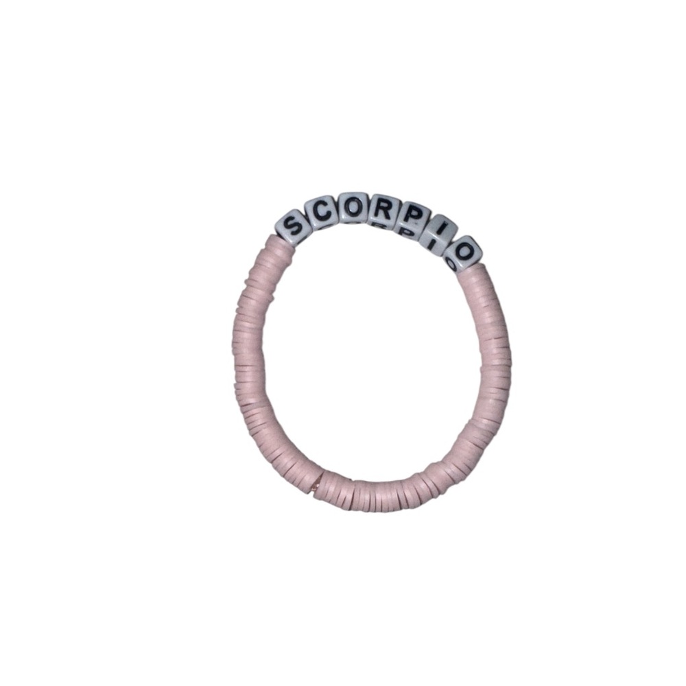 3 FOR $10 HANDCRAFTED Scorpio Light Pink Clay Beaded Bracelet